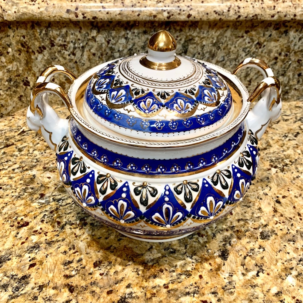 NWT FENIX LIMITED EDITION HAND MADE 24K PLATED GOLD BANQUET COVERED HANDLED SERV